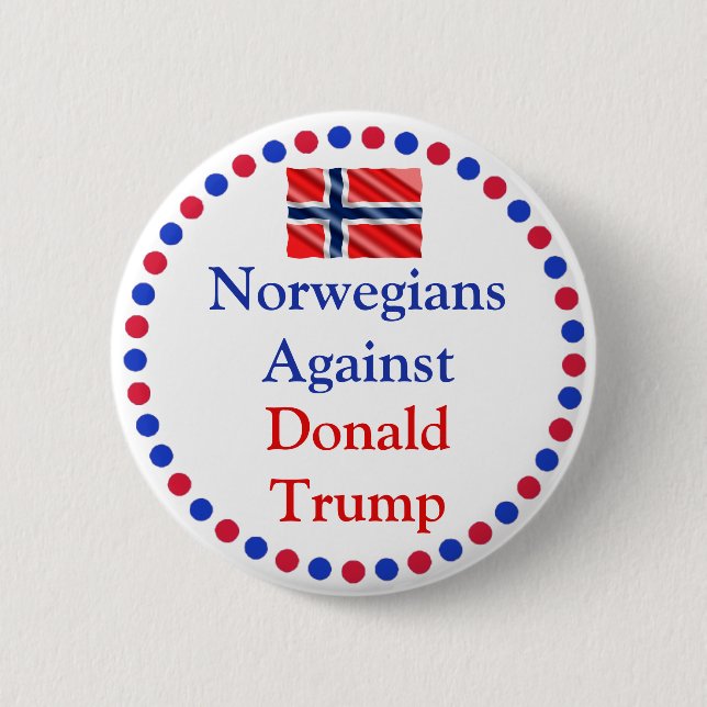Norweger gegen Donald Trump Button (Vorderseite)