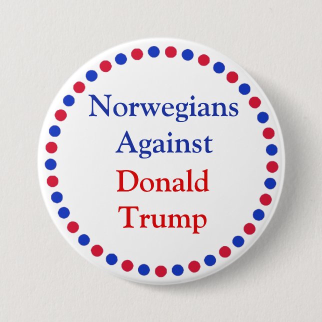 Norweger gegen Donald Trump Button (Vorderseite)