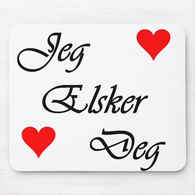 Norweger "ich Liebe Sie" Norsk Jeg Elsker Mousepad (Vorne)