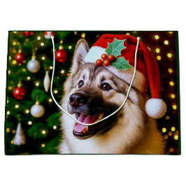 Norwegian Elkhound Holiday  Große Geschenktüte