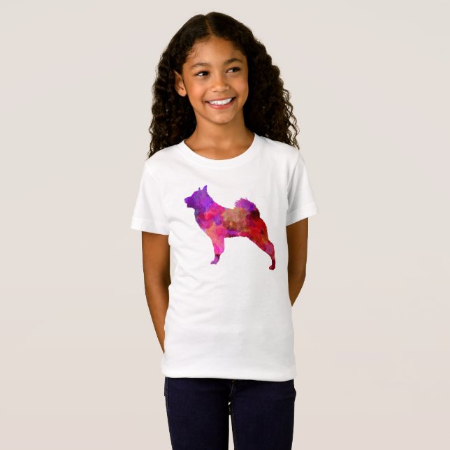 Norwegian Elkhound im Watercolor T-Shirt (Vorne ganz)