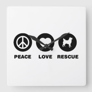 Norwegian Elkhound Quadratische Wanduhr