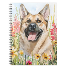 Norwegian Elkhound Watercolor Journal Notizblock