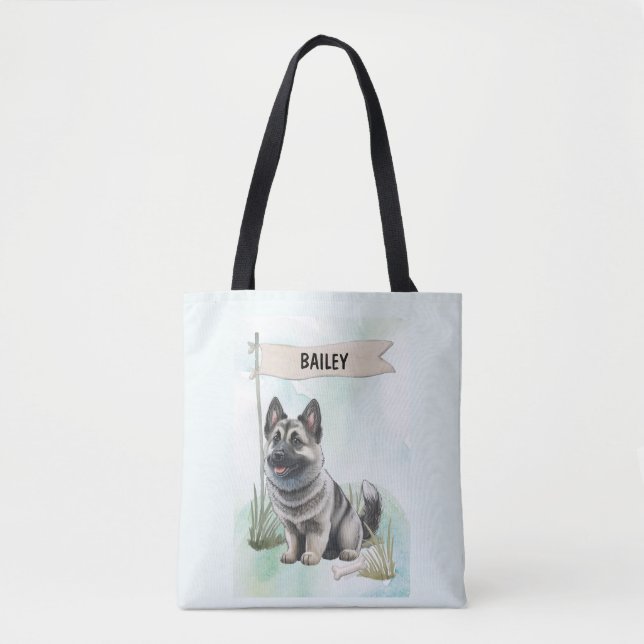 Norwegian Elkhound Watercolor Personalized Dog (Vorderseite)