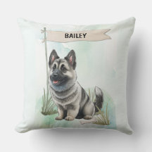 Norwegian Elkhound Watercolor Personalized Dog