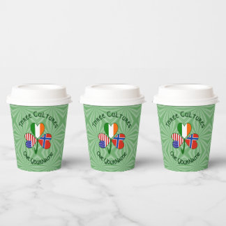 Norwegian Irish American Shamrock Personalize Text Pappbecher