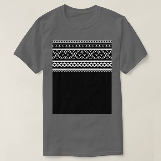 norwegian knitting pattern from setesdal in black  T-Shirt (Design vorne)