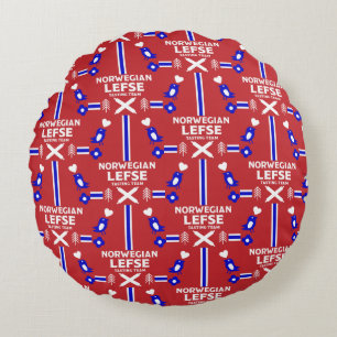 Norwegian Lefse Fladenbrot Schürze Rundes Kissen