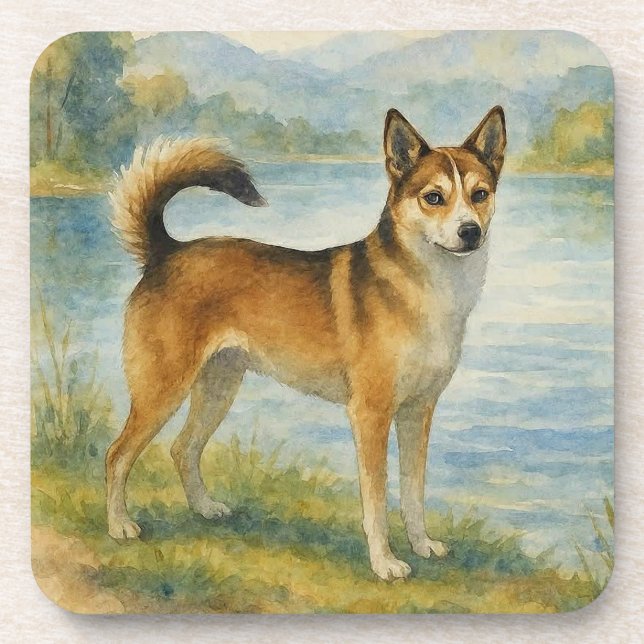 Norwegian Lundehund Getränkeuntersetzer (Vorderseite)