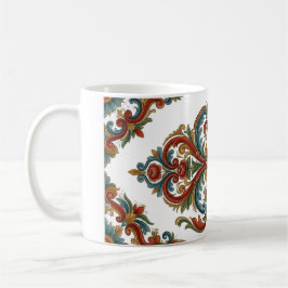 Norwegian Rosemaling Muster Tasse mit eleganter Sy