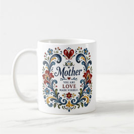 Norwegian Rosemaling Mutter Tasse – Elegantes Blum