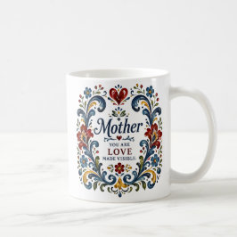 Norwegian Rosemaling Mutter Tasse – Elegantes Blum