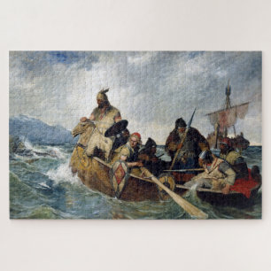 Norwegian Vikings Land in Iceland Year 872 Puzzle