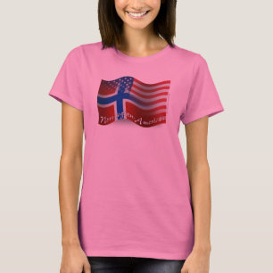 Norwegisch-Amerikanische wellenartig bewegende T-Shirt