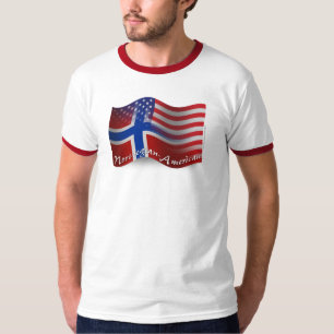Norwegisch-Amerikanische wellenartig bewegende T-Shirt