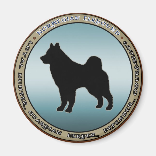 Norwegisch-Elkhound Magnet (Vorne)