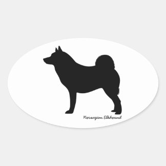 Norwegisch-Elkhound Ovaler Aufkleber