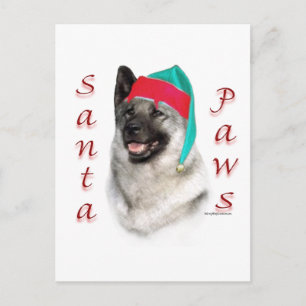Norwegisch Elkhound Santa Paws Feiertagspostkarte