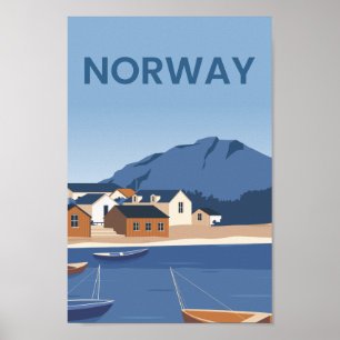 Norwegisch Famous Travel Place Illustration Poster