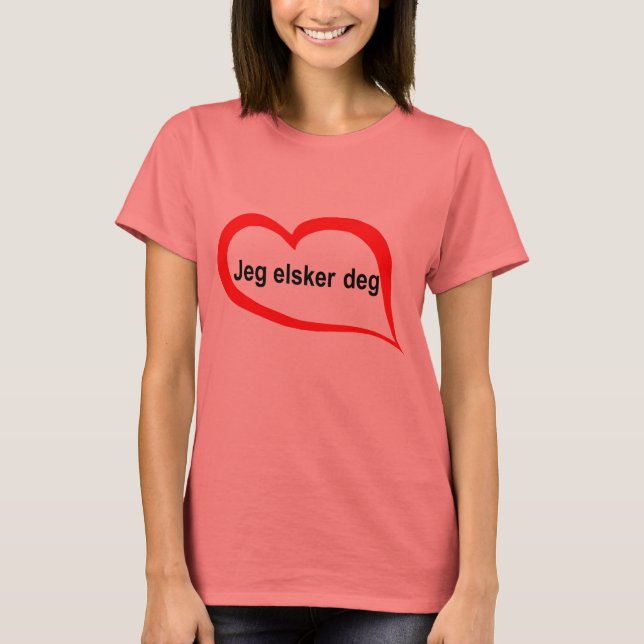Norwegisch I Liebe T-Shirt (Vorderseite)