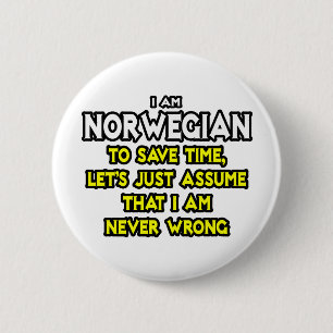 Norwegisch...nehme an, ich habe nie Unrecht Button