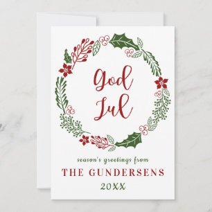 Norwegisch & Schwedisch Frohe Weihnachten, Custom Feiertagskarte