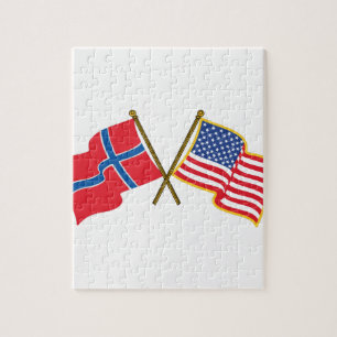 Norwegische amerikanische Flaggen Puzzle