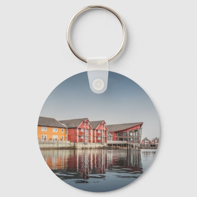 Norwegische bemalte Häuser Schlüsselanhänger (Vorderseite)