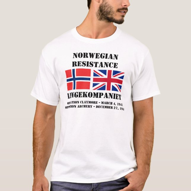 Norwegische britische Widerstand-Operationen T-Shirt (Vorderseite)