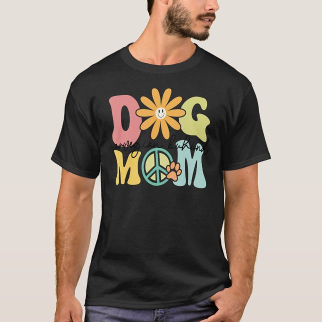 Norwegische Buhund Groovy Hund Mama Frauen Haustie T-Shirt (Vorderseite)
