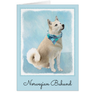 Norwegische Buhund-Malerei - Niedliche Original Hu