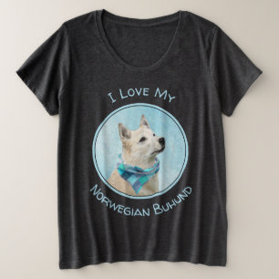 Norwegische Buhund-Malerei - Niedliche Original Hu Große Größe T-Shirt