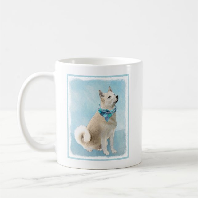 Norwegische Buhund-Malerei - Niedliche Original Hu Kaffeetasse (Links)