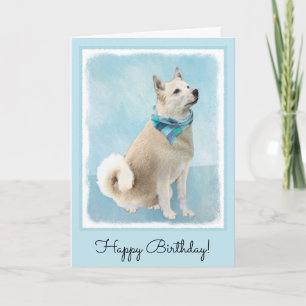 Norwegische Buhund-Malerei - Niedliche Original-Hu Karte