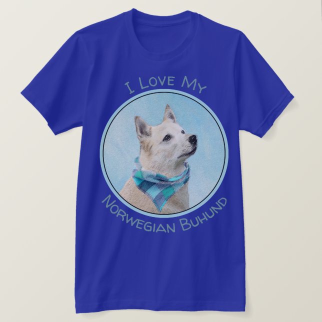 Norwegische Buhund-Malerei - Niedliche Original Hu T-Shirt (Design vorne)