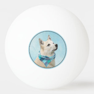 Norwegische Buhund-Malerei - Niedliche Original Hu Tischtennisball