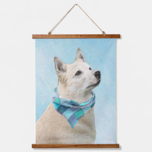 Norwegische Buhund-Malerei - Niedliche Original Hu Wandteppich Mit Holzrahmen