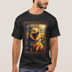 Norwegische Buhund Malerei Sonnenblumen Blume Mama T-Shirt