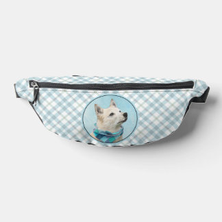 Norwegische Buhund Malerei Wheaten Original Hunde Bauchtasche