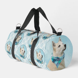 Norwegische Buhund Malerei Wheaten Original Hunde  Duffle Bag