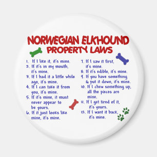 NORWEGISCHE ELKHOUND Eigentums-Gesetze 2 Magnet