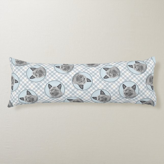 Norwegische Elkhound Malerei Niedliche Original Hu Seitenschläferkissen (Vorderseite)