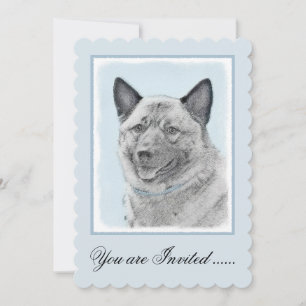 Norwegische Elkhound-Malerei - Original Hundeschic Einladung