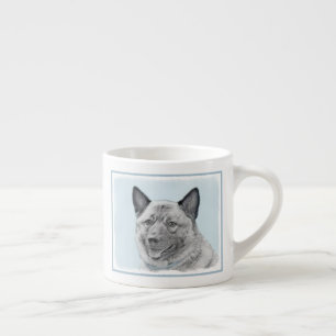 Norwegische Elkhound-Malerei - Original Hundeschic Espressotasse