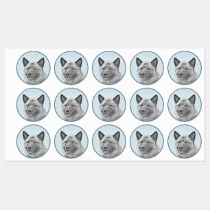 Norwegische Elkhound-Malerei - Original Hundeschic Etiketten