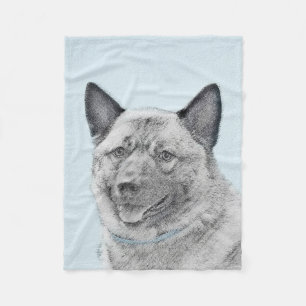 Norwegische Elkhound-Malerei - Original Hundeschic Fleecedecke