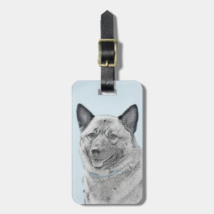 Norwegische Elkhound-Malerei - Original Hundeschic Gepäckanhänger