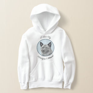 Norwegische Elkhound-Malerei - Original Hundeschic Hoodie
