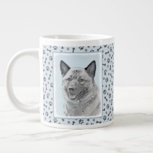 Norwegische Elkhound-Malerei - Original Hundeschic Jumbo-Tasse