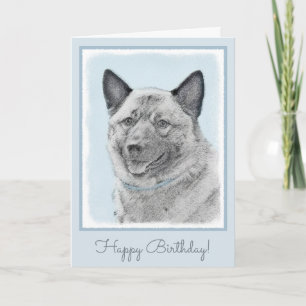 Norwegische Elkhound-Malerei - Original Hundeschic Karte